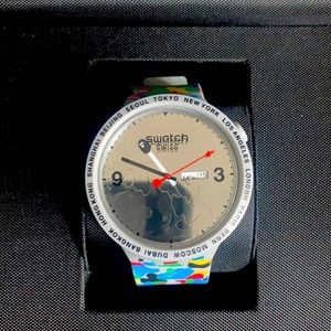 Swatch x Bape Grey Camo Watch